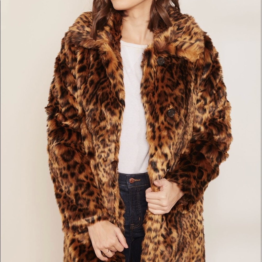 J. Crew faux fur leopard coat - Picture 7 of 8